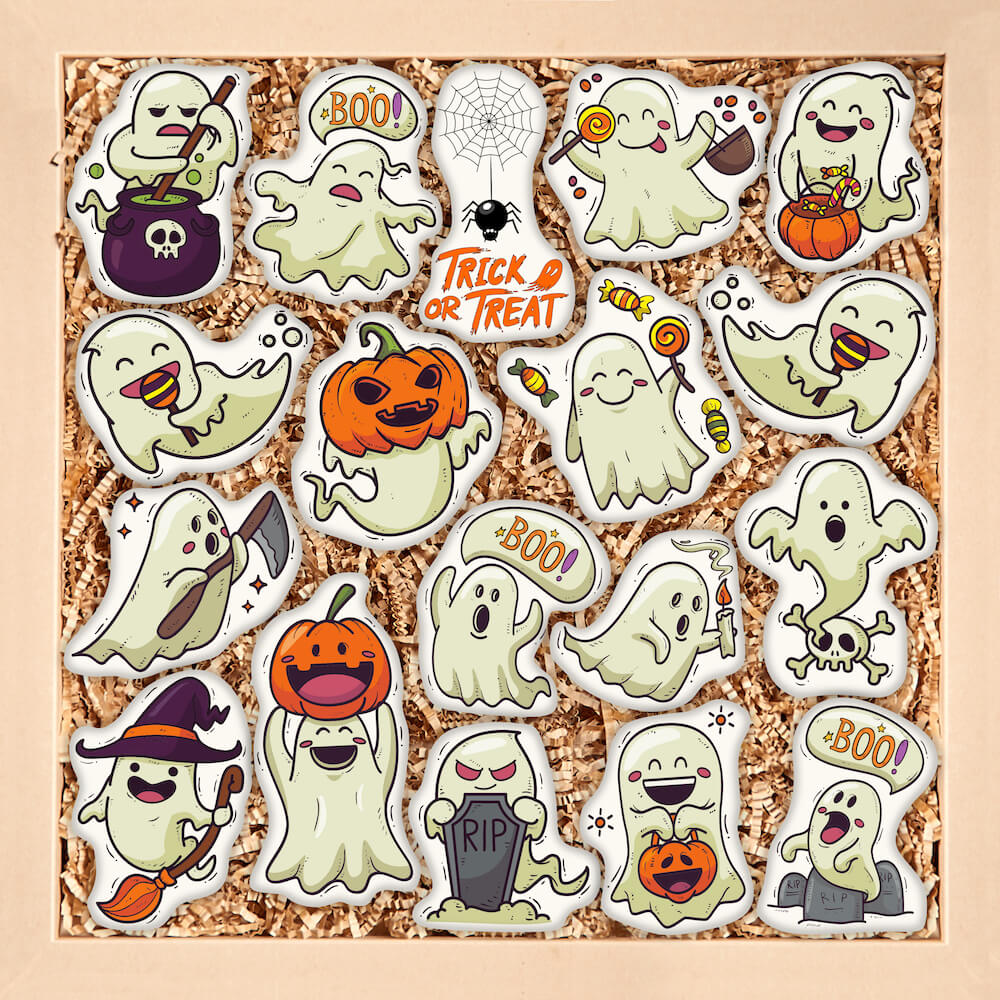 34x34 brown Хеллоуин привидения